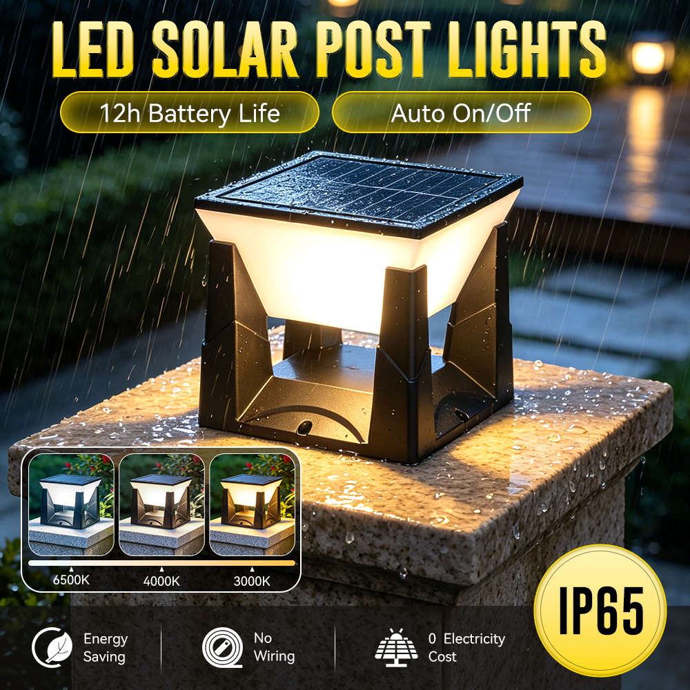 Smart Garden Fence - 3-Color Solar Post Light IP65 Waterproof
