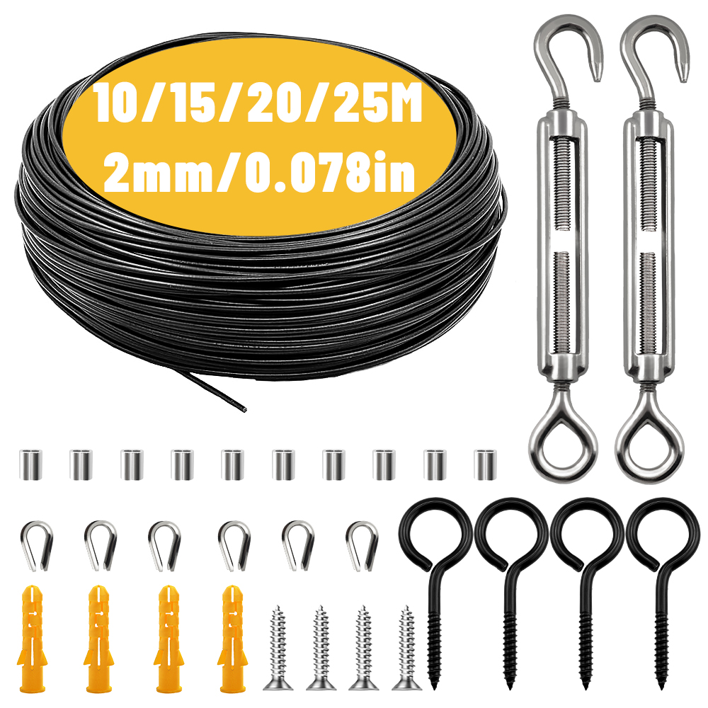Smart Garden Fence - 10-25M Steel Wire Rope Stainless Steel