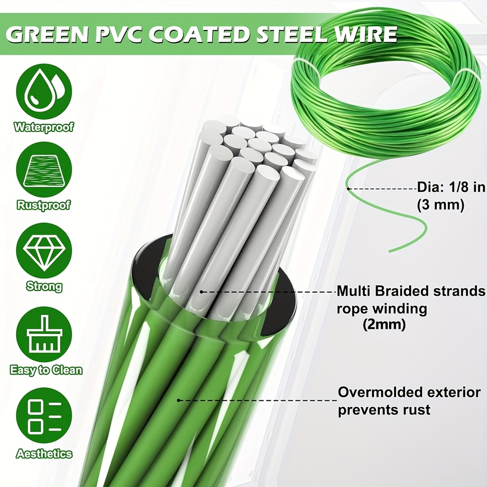 1/8 Inch (3mm Diameter) Green  - Smart Garden Fence recension och pris