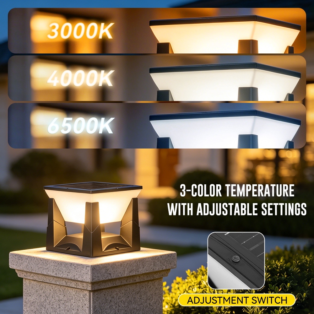 3-Color Solar Post Light IP65  - Smart Garden Fence recension och pris