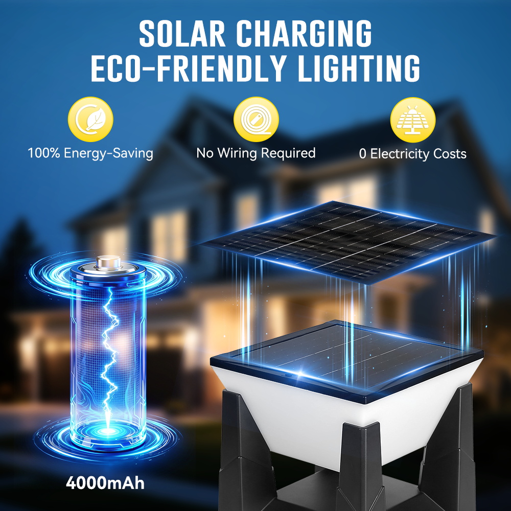 3-Color Solar Post Light IP65  - Smart Garden Fence recension och pris