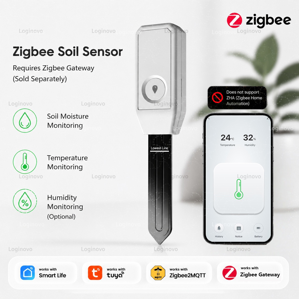 Zigbee Soil Sensor Temperature - Smart Garden Home Assistant recension och pris